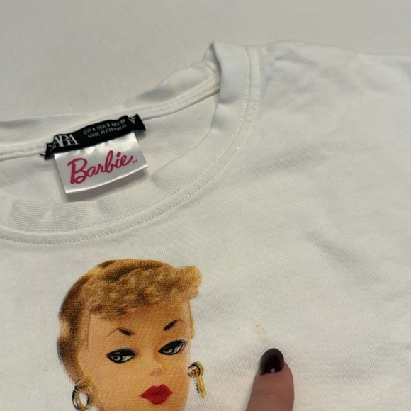 NWOT Zara Barbie Iconic T-shirt - Striped Swimsuit Tee - Picture 5 of 6